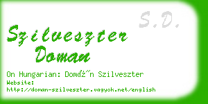 szilveszter doman business card